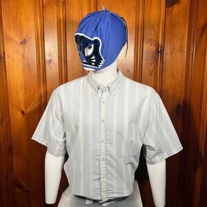 Van Heusen XL Y2K Button Up Shirt Blue Relaxed